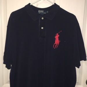 Ralph Lauren Polo. Navy w/ large red Polo logo XL